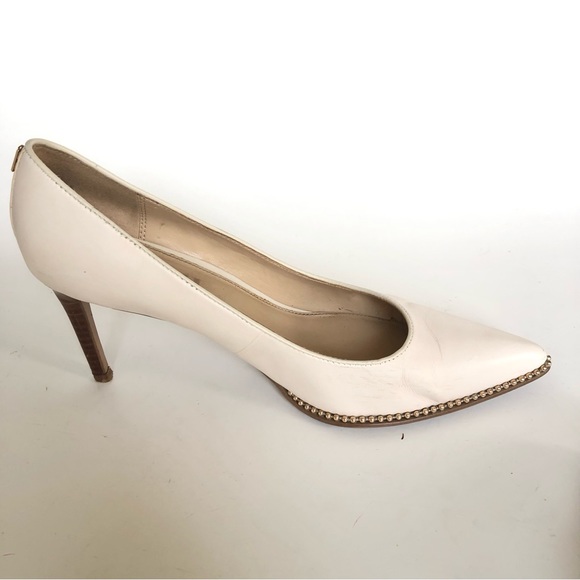 Coach White Waverly Bead-Trim Leather Pumps Heels Women’s Size 8 - Picture 7 of 15